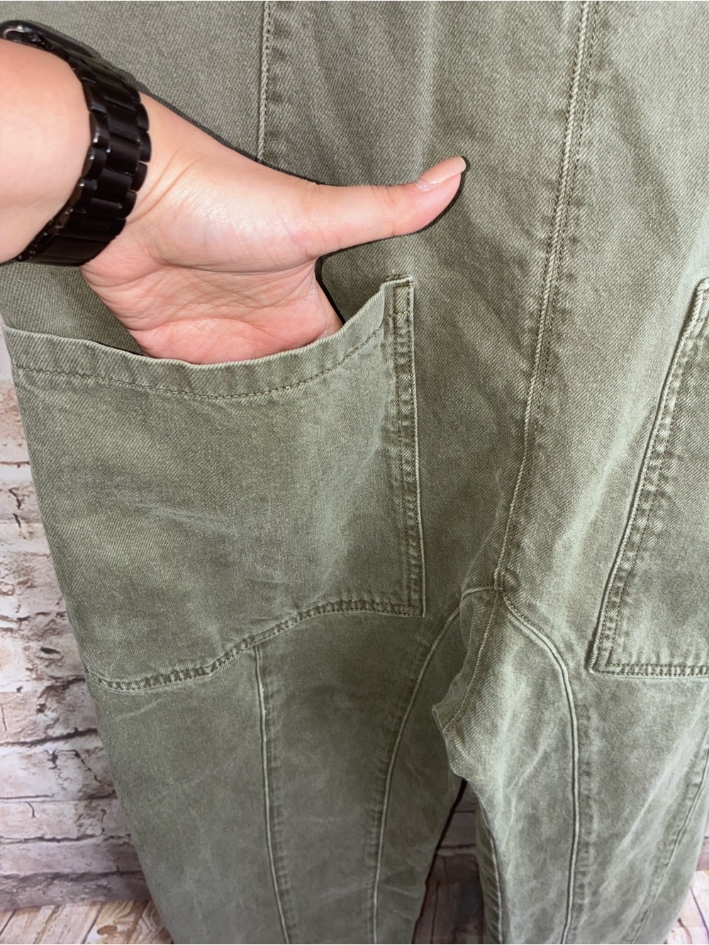 Free People We The Free High Roller Jumpsuit Utility Overall in Green Size XS - Picture 6 of 10